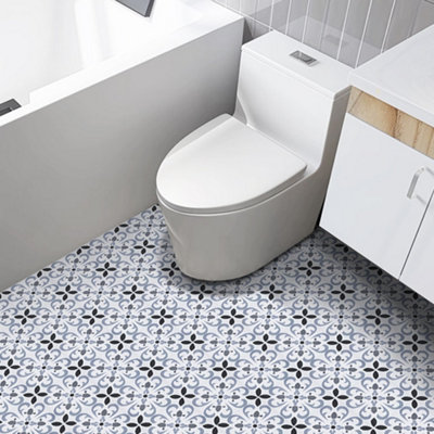 10 Pcs Self Adhesive Floral PVC Flooring Durable, and Stylish for Home Renovation 20cm W x 20 cm L