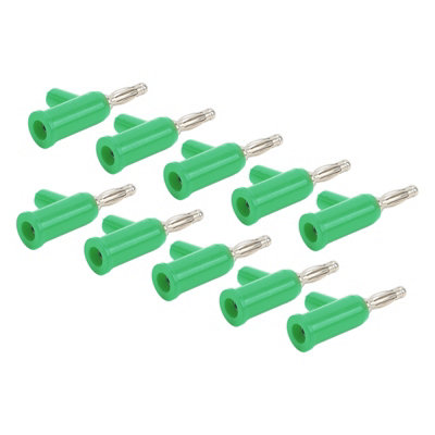 10 Pcs Solderless 4mm Green Banana Plug Connectors for Inverters-Brass and ABS Lantern Design