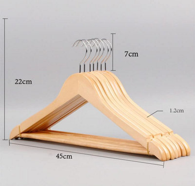 10 Pcs Wooden Suit Clothes Hangers - Natural - 4