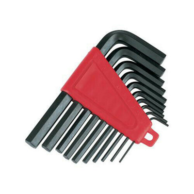 10 Piece 1/16 Inch 3/8" Inch Hex Allen Key Imperial Set Storage Clip