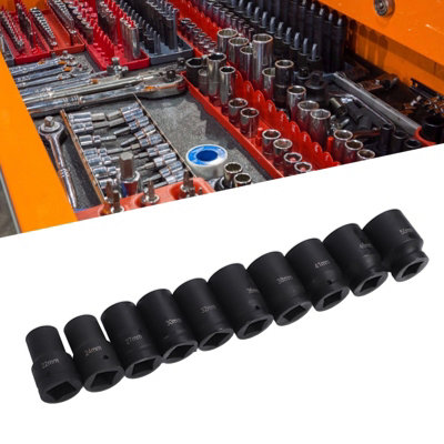 10-Piece 1-Inch Drive Deep Impact Socket Set with Heavy-Duty Storage Box