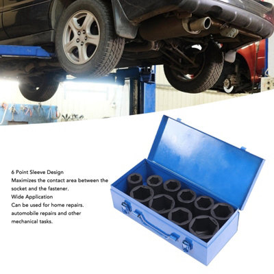 10-Piece 1-Inch Drive Deep Impact Socket Set with Heavy-Duty Storage Box