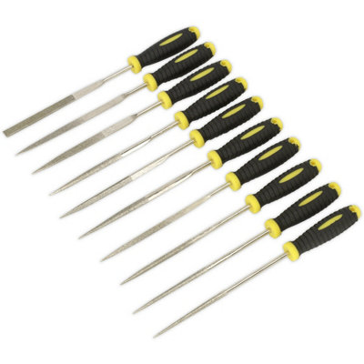 10 Piece 100mm Diamond Needle File Set - Comfort Grip Handles - Precision Files