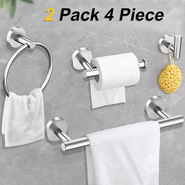 Brushed Nickel Bathroom Hardware Accessories Set 6 Pieces Towel Bar Set... Brushed Nickel Bathroom Hardware Accessories Set 6 Pieces Towel Bar Set...