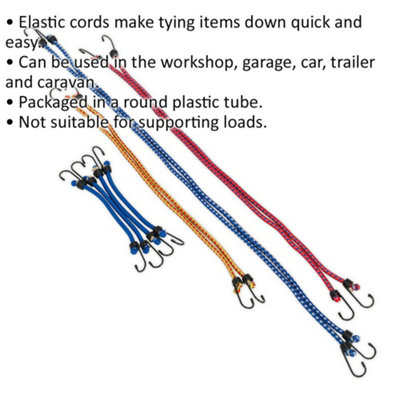 Bungee outlet cord sizes