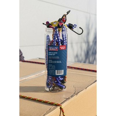 10 Piece Elasticated Bungee Cord Set - Assorted Sizes - 4 Different Lengths - 3