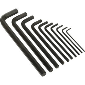 10 Piece Extra-Long Hex Key Set - 3mm to 17mm Sizes - 130mm to 335mm Length