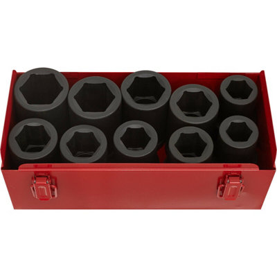10 Piece Premium Impact Socket Set with Deep Sockets for High Torque Applications