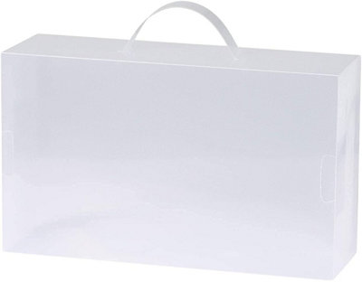 10 Piece Set Corrugated Plastic Shoe Storage Boxes with Handle - Unisex for Men and Women Foldable