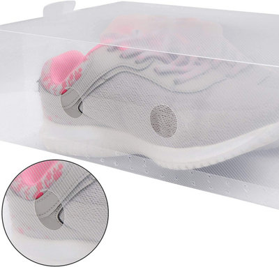 10 Piece Set Corrugated Plastic Shoe Storage Boxes with Handle - Unisex for Men and Women Foldable - 5