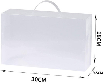 10 Piece Set Corrugated Plastic Shoe Storage Boxes with Handle - Unisex for Men and Women Foldable - 7