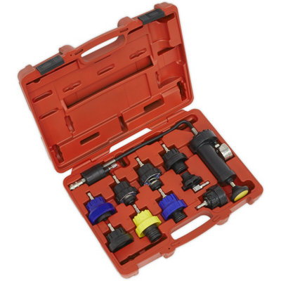 10 Piece Vehicle-Specific Cooling System Pressure Test Kit for Car Maintenance