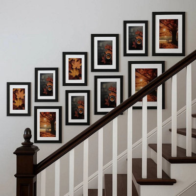10 Piece White Photo Frame Set Modern Wall Mountable and Freestanding ...