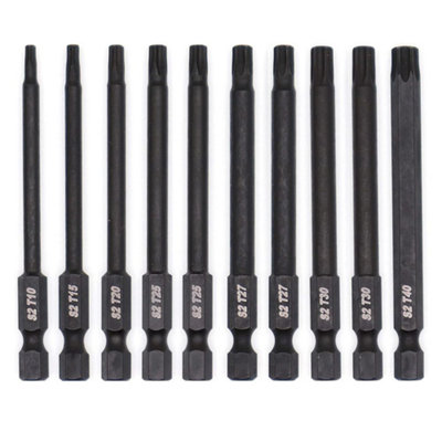 10 pieces 75mm S2 Steel Impact Bits T10-T40 | DIY at B&Q