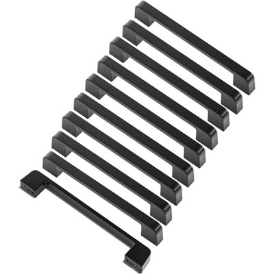 10 pieces furniture handle, center distance 128 mm, black kitchen door ...