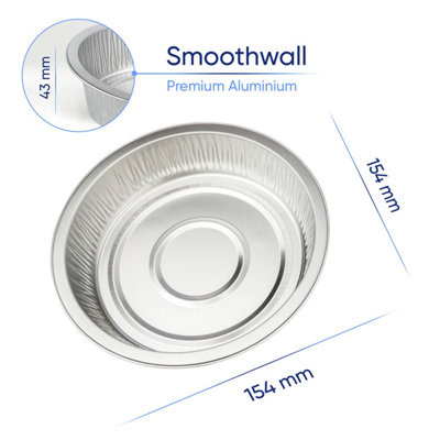 10 Pk Coppice Small Round Aluminium Foil Pie Dish for Baking, Serving & Food Storage 15 x 4cm Freezer, Microwave & Oven Safe