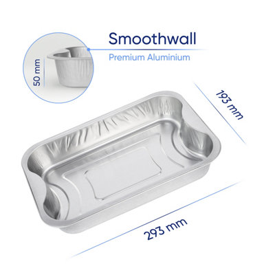 10 Pk Coppice Strong Aluminium Foil Trays for Baking, BBQ, Roasting & Grilling 29 x 19 x 5cm. Freezer, Microwave & Oven Safe