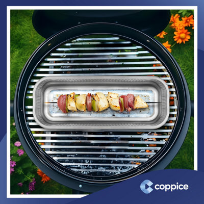 10 Pk Coppice Strong Long Aluminium Foil Tray for BBQ Ribs & Fish 38 x 14.5 x 4cm. Freezer, Oven & Food Safe