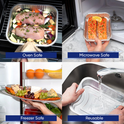 10 Pk Coppice Strong Long Aluminium Foil Tray for BBQ Ribs & Fish 38 x 14.5 x 4cm. Freezer, Oven & Food Safe