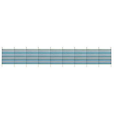 10 Pole Windbreaker Garden Camping Wind break Beach Sun Shade Holiday Stripe 5ft High x 20ft Long Green - 4