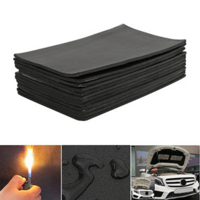 10 Sheers 15 mm Heat Sound Deadening Insulation Mat Self Adhesive Car Auto Exhaust Muffler Hood Door Waterproof Deadener Pad