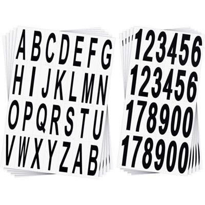10 Sheets Mailbox Letters Black Vinyl Alphabet Number Stickers for Home ...