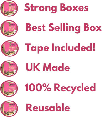 10 Strong Large Cardboard Storage Packing Moving House Boxes with Fragile Tape 52cm x 30cm x 30cm 47 Litres Carry Handles and Room - 5