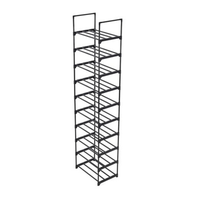 10 Tier Black Metal Shoe Rack Shoe Storage Organizer Shoe Shelf - 5
