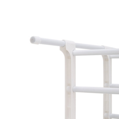 10 Tier White Elegant Steel Tube Shoe Rack at the Entrance