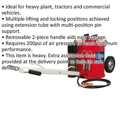 10 Tonne Air Jack - Heavy Vehicle Lift Jack - Multi-Position Pin Locking Support