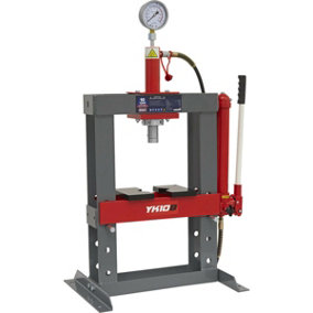 10 Tonne Hydraulic Bench Press - Detachable Pump & Ram - 2 x Table Plates