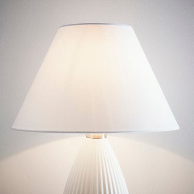 10" White Textured Linen Fabric Coolie Lampshade Modern Table Lamp and Floor Lamp Cone Light Shade