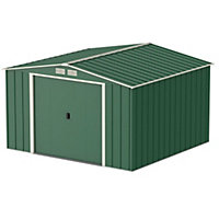 10 x 10 Apex Metal Garden Shed - Heritage Green (10ft x 10ft / 10' x 10' / 3.2m x 3m)
