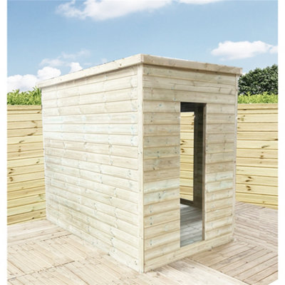 10 x 10 CORNER Pressure Treated T&G Pent Summerhouse + Safety Toughened Glass + Euro Lock + Key (10' x 10' /10ft x 10ft) - 3