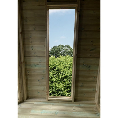 10 x 10 CORNER Pressure Treated T&G Pent Summerhouse + Safety Toughened Glass + Euro Lock + Key (10' x 10' /10ft x 10ft) - 4