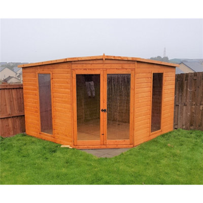 10 x 10 Corner Wooden Summerhouse with Double Doors - 3