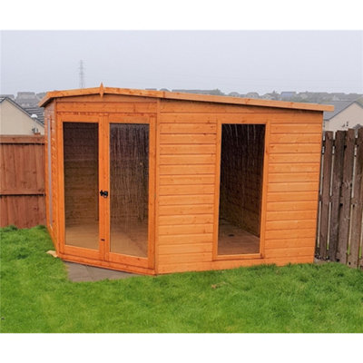 10 x 10 Corner Wooden Summerhouse with Double Doors - 4