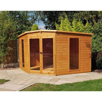 10 x 10 Corner Wooden Summerhouse with Double Doors - 5