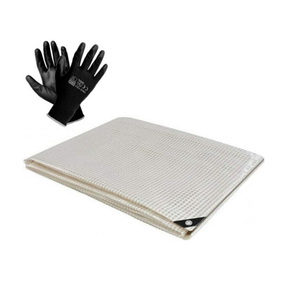 10 x 10 m Heavy-Duty Tarpaulin Cover - Clear 100GSM - Waterproof, Weatherproof, Frost-Resistant, UV Protection + Work Gloves