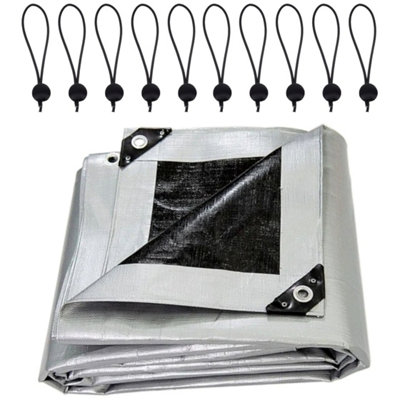10 x 10 m Tarpaulin Cover Premium Heavy-Duty 260 GSM Extra Thick ...