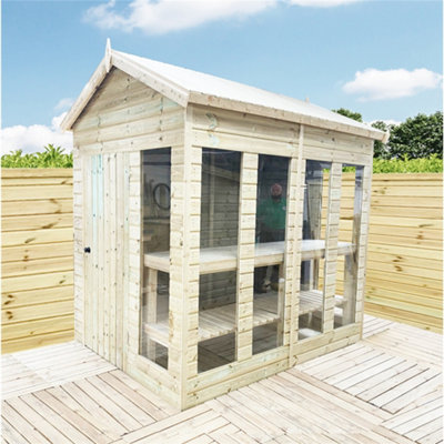 10 x 10 Pressure Treated Apex Potting Shed and Bench