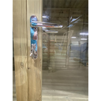 10 x 10 Pressure Treated T&G Pent Wooden Summerhouse + Double Doors & Lock + Windows (10' x 10' / 10ft x 10ft) (10x10)