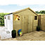 10 x 10 Pressure Treated T&G Wooden Apex Garden Shed / Workshop + 6 Windows + Double Doors (10' x 10' / 10ft x 10ft) (10x10)