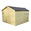 10 x 10 Pressure Treated T&G Wooden Apex Garden Shed / Workshop + Double Doors (10' x 10' / 10ft x 10ft) (10x10)