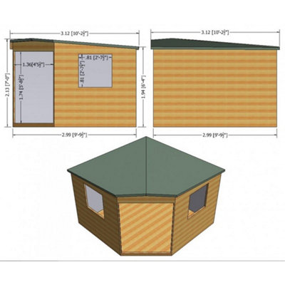 10 x 10 Tongue and Groove Corner