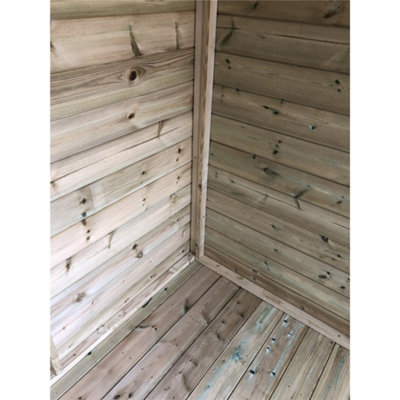10 x 11 Pressure Treated T&G Wooden Summerhouse + Overhang + Long Windows  (10ft x 11ft) / (10' x 11') (10x11)
