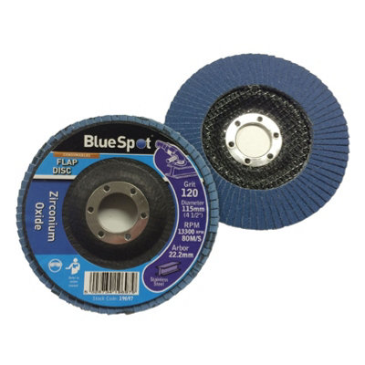 10 x 115mm Flap Disc 120 Grit Angle Grinder Sanding Zirconium Oxide