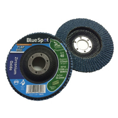 10 x 115mm Flap Disc 40 Grit Angle Grinder Sanding Zirconium Oxide