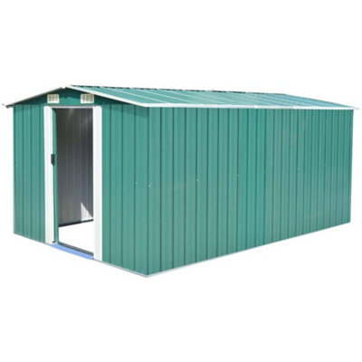 10 X 12 ft Dark Green Metal Garden Shed Outdoor Tool Storage Shed with Double Door
