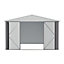 10 x 12 ft  Grey Apex Metal Shed Garden Storage Shed with Lockable Door